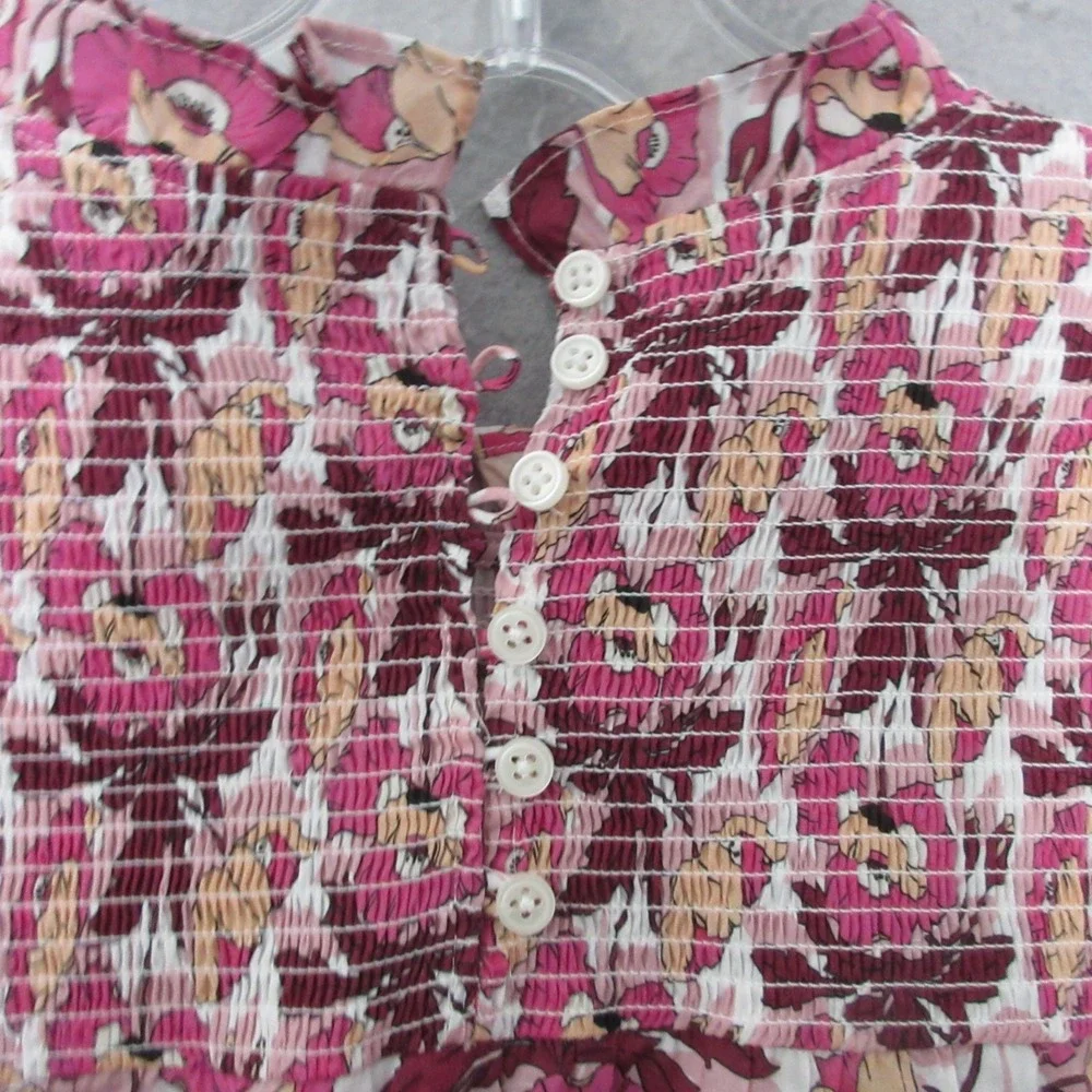 J Crew Liberty of‎ London Top Small Floral Butterfield Poppy Smocked Ruffle Neck